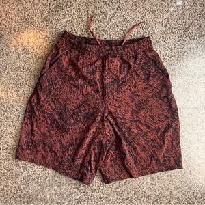 Lululemon 9” Athletica Red and Black Athletic Shorts with Liner